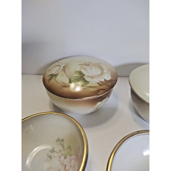 Vintage R S Germany Porcelain Hair Receiver "Set" Hand Painted 1930's - Picture 3 of 11